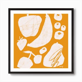 Abstract Fruit Yellow Square Art Print