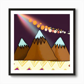 Aztec Mountains Art Print