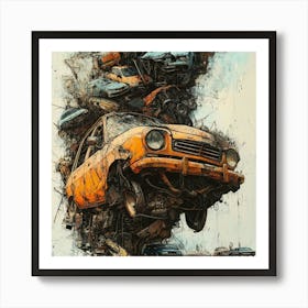 Car Pile Up Art Print