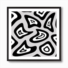 Black And White Abstract Pattern Art Print