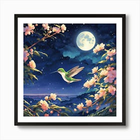 Moonlit Flight Art Print