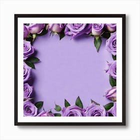 Purple Roses Frame 5 Art Print