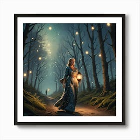 Girl In The Forest 3 Art Print