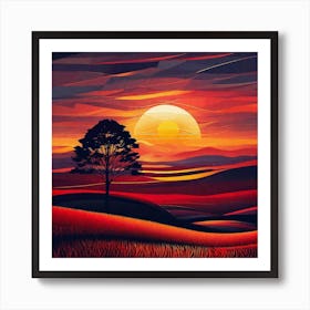 Sunset Painting 20 Art Print