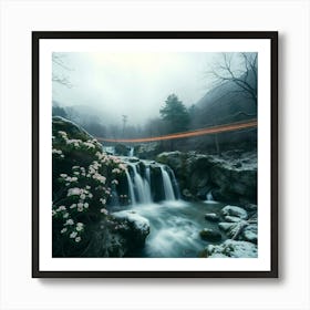 Waterfall In Winter 4 Art Print