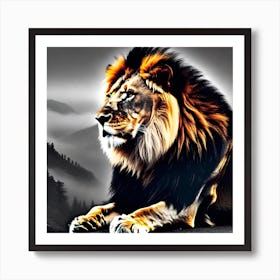 Lion Wallpaper 1 Art Print