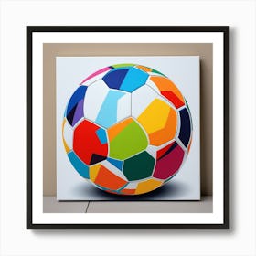 Pelota De Futbol Coloreada Art Print