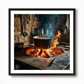 Pot On Fire Art Print