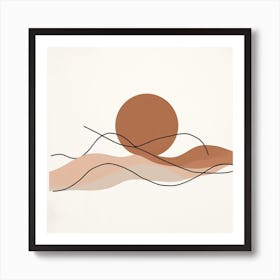 'Sunset' Line Art Art Print