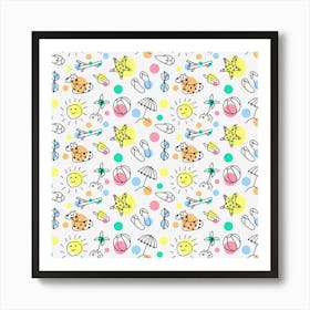 Summer Pattern Design Colorful 1 Art Print