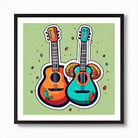 Two Guitars Art Print