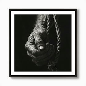 Hand Holding A Rope Art Print