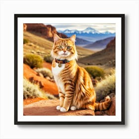 Cat in the valley Art Print