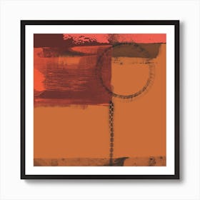 Orange Brown Abstract With Circle Overlays Art Print