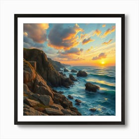 Sunset On The Coast Poster