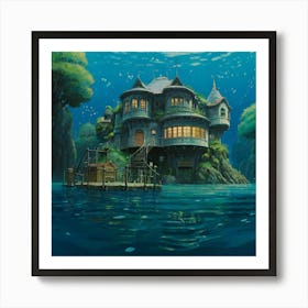 Default Cozy Mansion Under The Water Studio Ghibli Film By Hay 3 Art Print