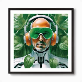 Man With Headphones 3 Art Print