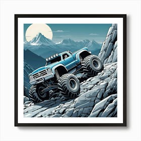 Monster Truck On The Mountain Art Print