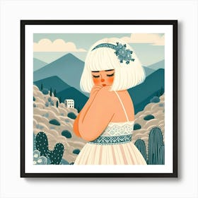 Cactus Girl Art Print