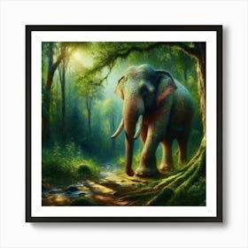 Elephant In The Forest 1 Art Print