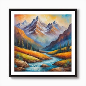 the  valley  morning Art Print