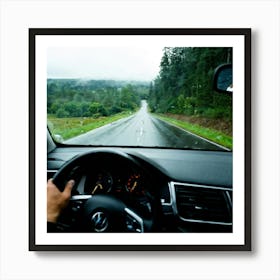 Move Drive Car Countryside Speed Mirror View Window Rear Asphalt Transport Driving Heave (10) Art Print