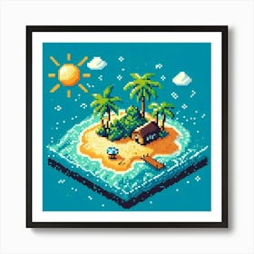 8-bit tropical island 1 Art Print