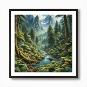 River In The Forest 4 Art Print