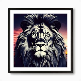 Lion At Sunset 1 Art Print