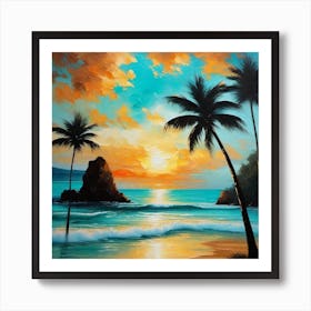 Sunset At The Beach 760 Art Print