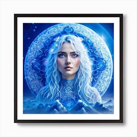 Woman With Blue Hair Art Print