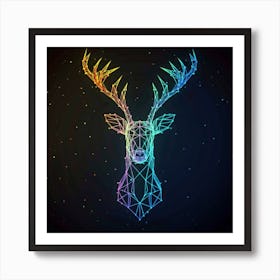 Abstract Deer Head Art Print