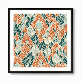 Seamless Pattern With Leaves, 261 Art Print