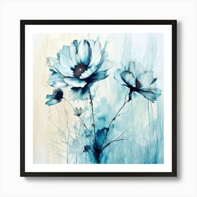 Blue Flowers 5 Art Print