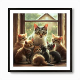 Mother Cat Eyse Art Print