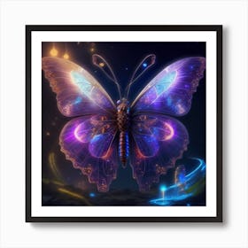 Butterfly In The Night Sky Art Print