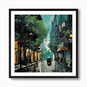 Rainy Street Art Print