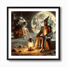 Tin Man on the Moon Art Print