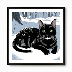 Emerald Eyes in a Frosted Realm Art Print