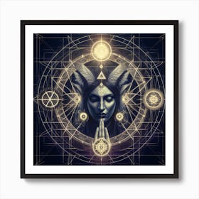 Hecate Sri Yantra With Intention Of Enlightenment, Spiritual Power, Wealth, Harmony, Peace 1 Art Print