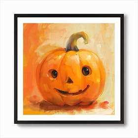 Halloween Pumpkin Painting Art Print