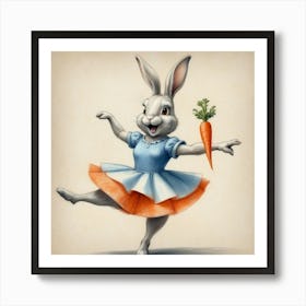 Rabbit In A Dress Art Print