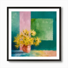 Loopy Landscape with Lemon Lilies Art Print