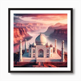 Taj Mahal At Sunset Art Print