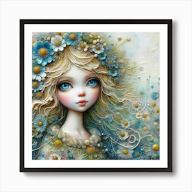 Girl With Blue Eyes 12 Art Print