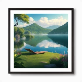 Lake Landscape Art Print