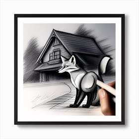 Fox Drawing 2 Art Print