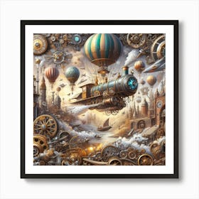 Steampunk City 1 Art Print