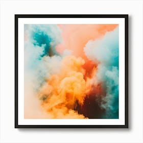 Colorful Smoke Holi Art Print