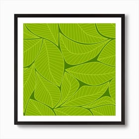 Pattern Leaves Walnut Nature Art Print